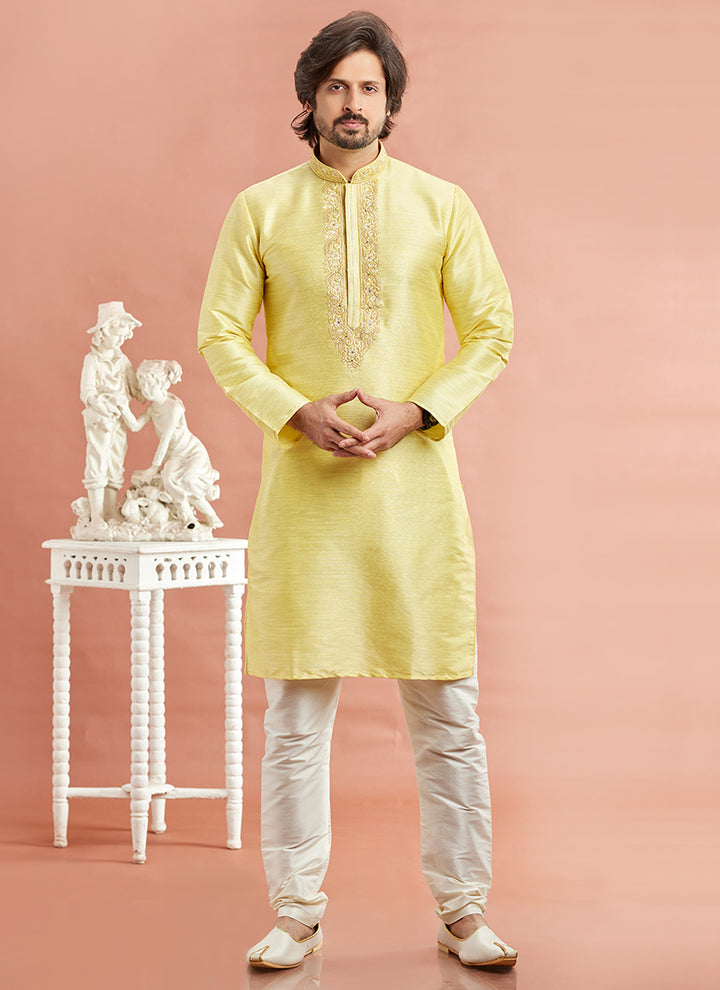 Traditional Banarasi Kurta Pajama | Machine Embroidery Festival Wear