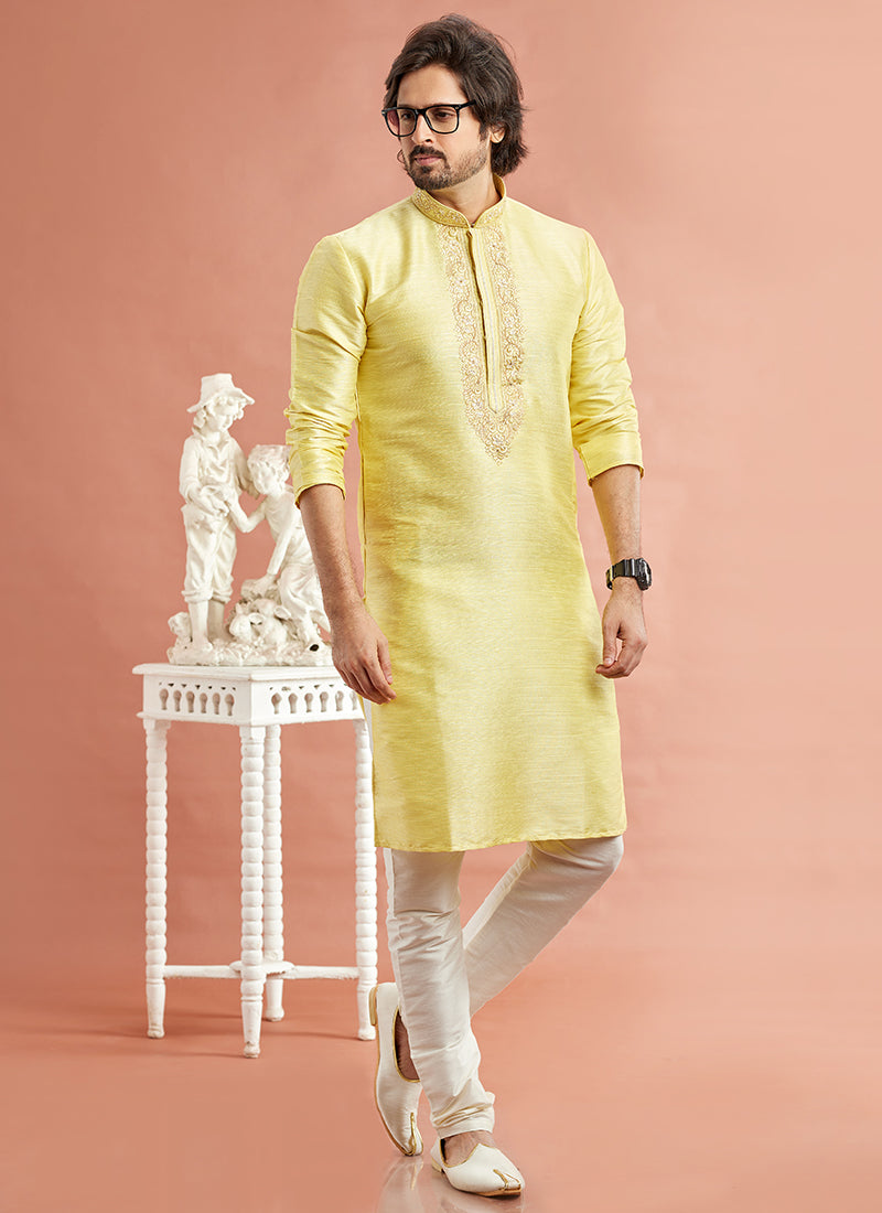 Traditional Banarasi Kurta Pajama | Machine Embroidery Festival Wear