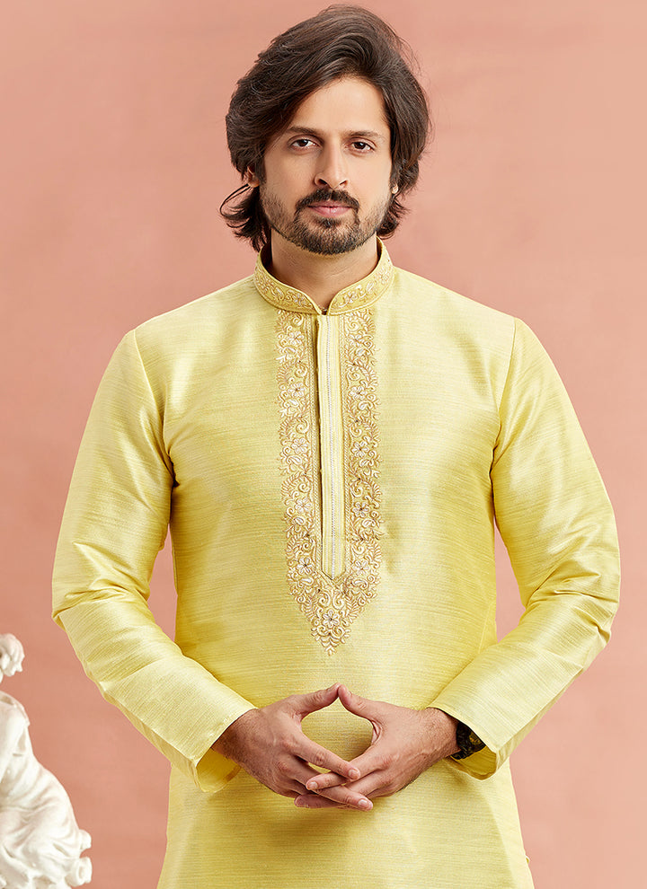 Traditional Banarasi Kurta Pajama | Machine Embroidery Festival Wear