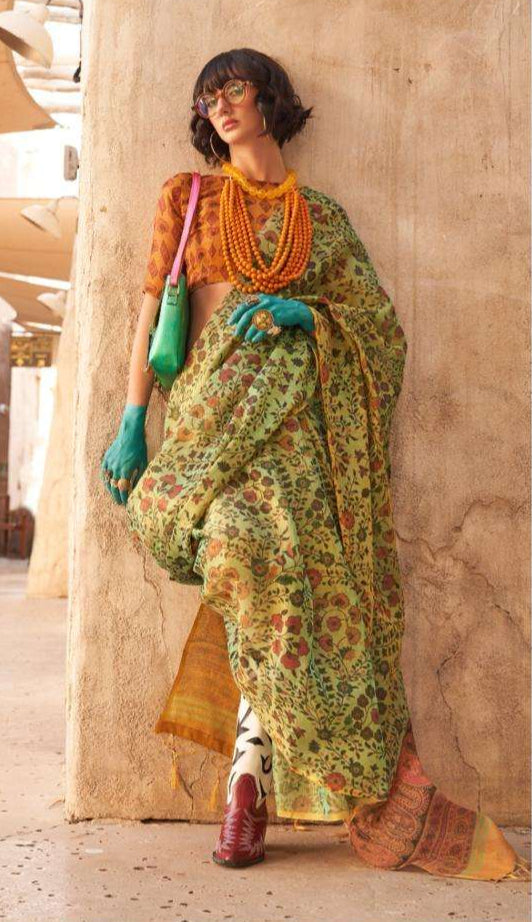 Lightweight Zari Tissue Sadi | Designer Saree for Parties & Functions