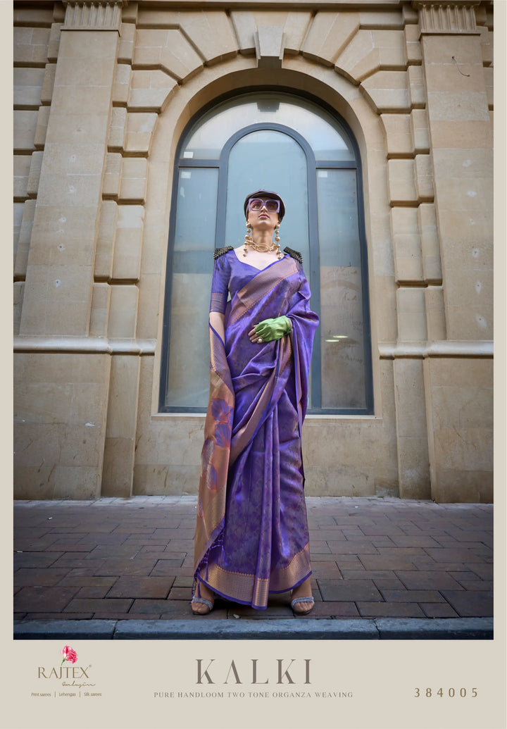 Pure Organza Sadi | Elegant Two-Tone Saree for Parties & Festivals