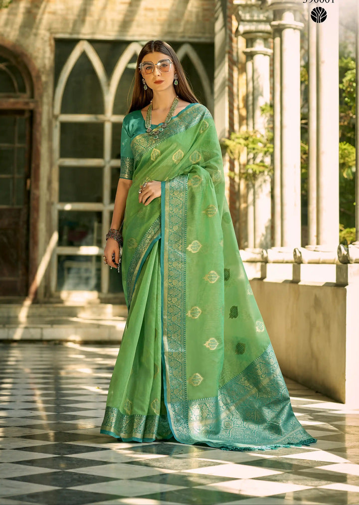 Designer Tissue Silk Saree | Stylish Bohemian Sadi for Special Events