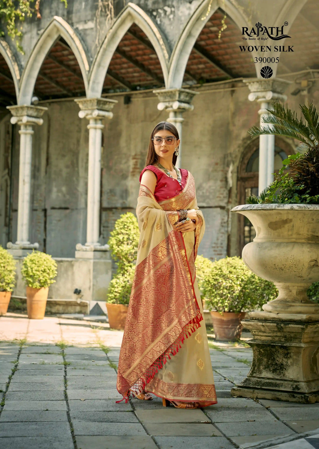 Designer Tissue Silk Saree | Stylish Bohemian Sadi for Special Events