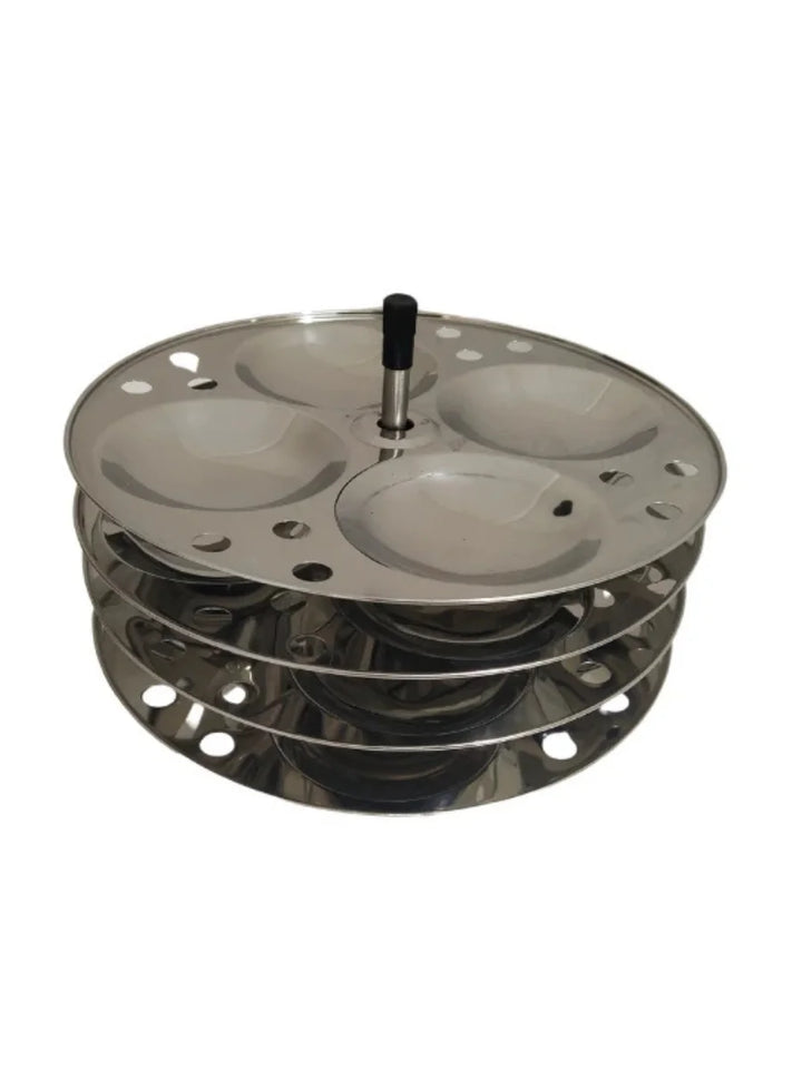 Stainless Steel Idli Cooker with 4 Plates | Induction Compatible