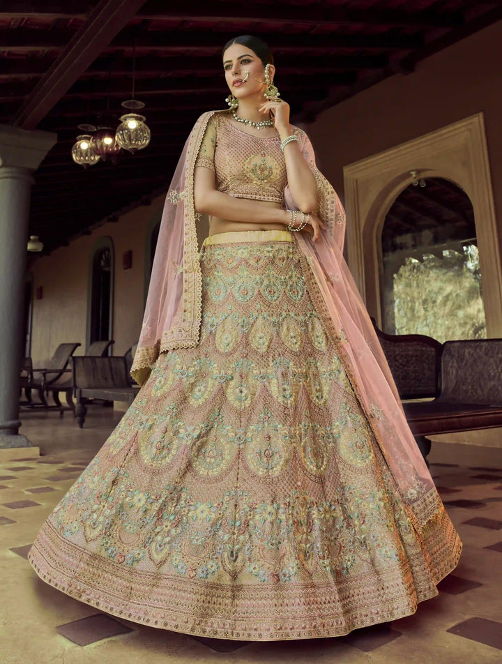 Peach Wedding Lehenga Choli | Traditional Craftsmanship & Modern Style