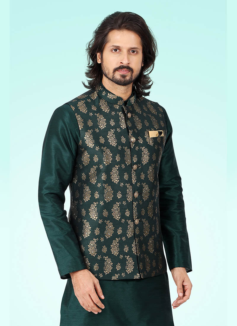Cultural Fusion banarasi silk Premium Kurta Pajama | Luxury Attire for Weddings & Special Moments
