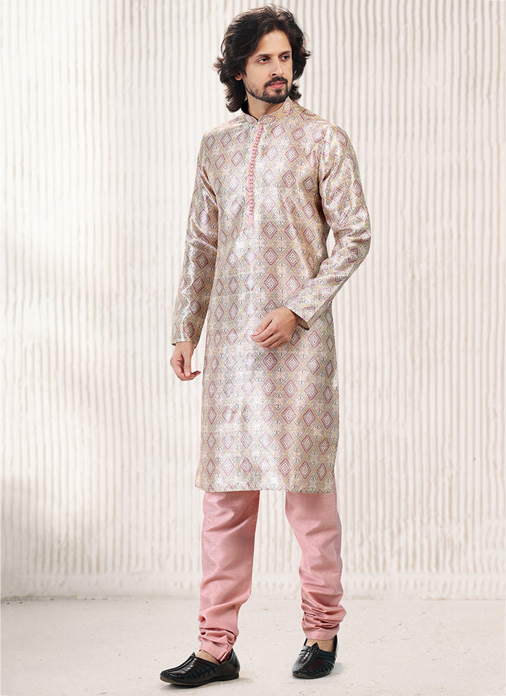 Timeless Elegant banarasi silk Premium Kurta Pajama | Intricately Crafted for Cultural & Festive Excellence