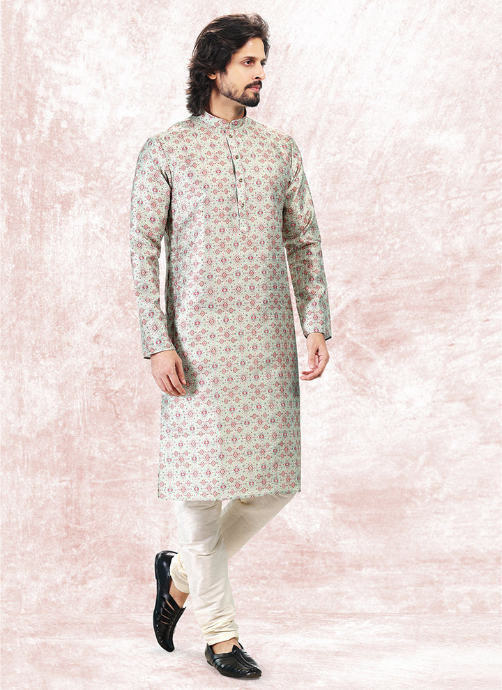 Opulent Grand banarasi silk Premium Kurta Pajama | Handcrafted with Intricate Details for Timeless Appeal