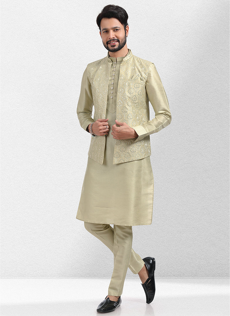 Luxurious Handcrafted art silk Premium Kurta Pajama | Designed to Elevate Your Style for Cultural Events