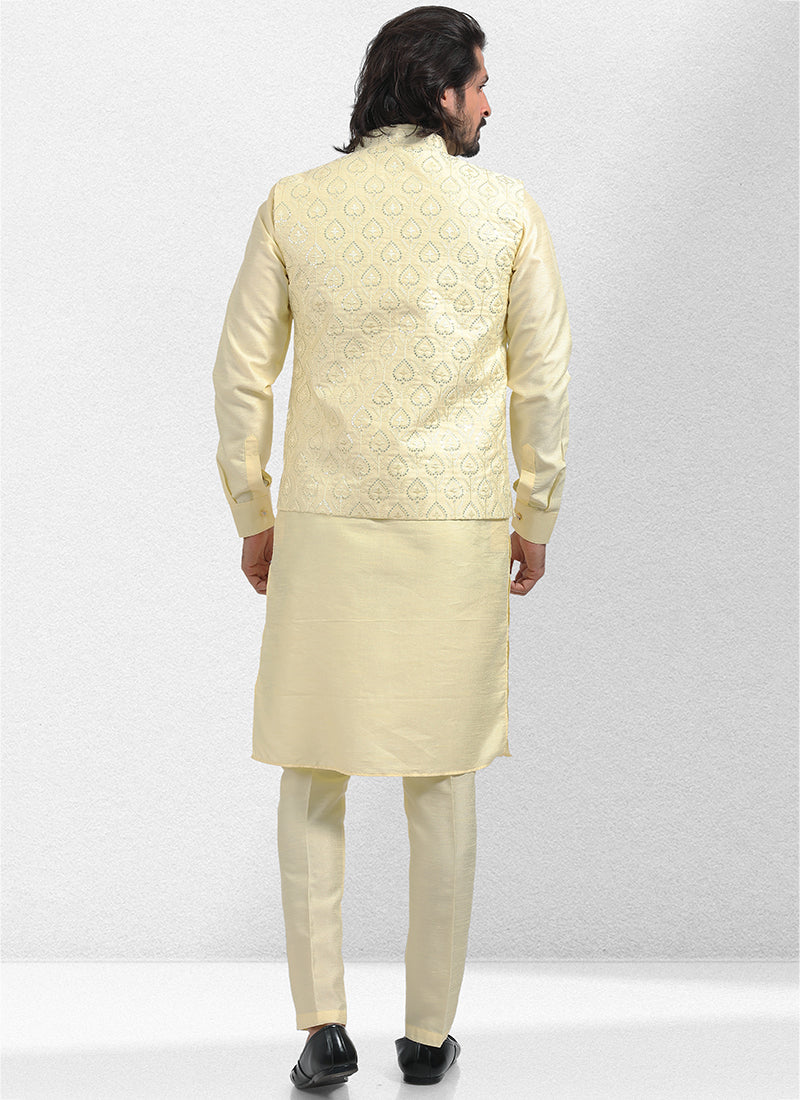 Luxurious Handcrafted art silk Premium Kurta Pajama | Designed to Elevate Your Style for Cultural Events
