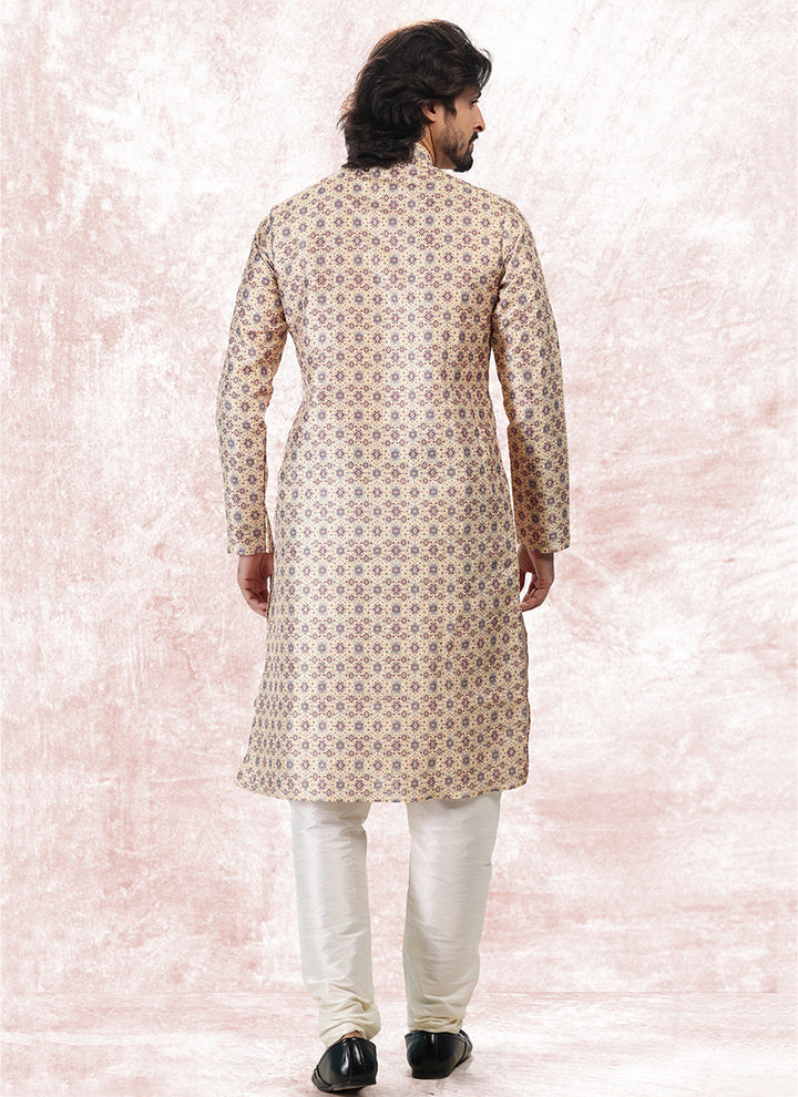 Opulent Grand banarasi silk Premium Kurta Pajama | Handcrafted with Intricate Details for Timeless Appeal