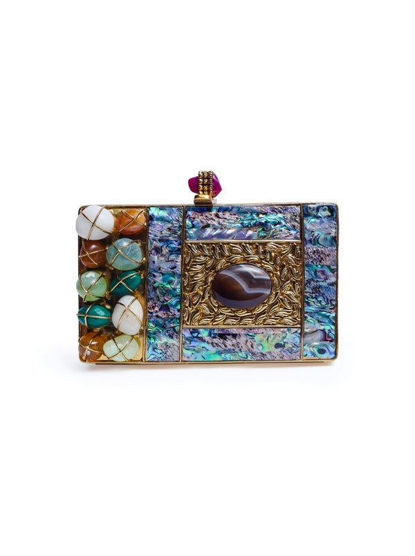 Disha Mother of Pearl Clutch | Handcrafted Luxury Evening Bag