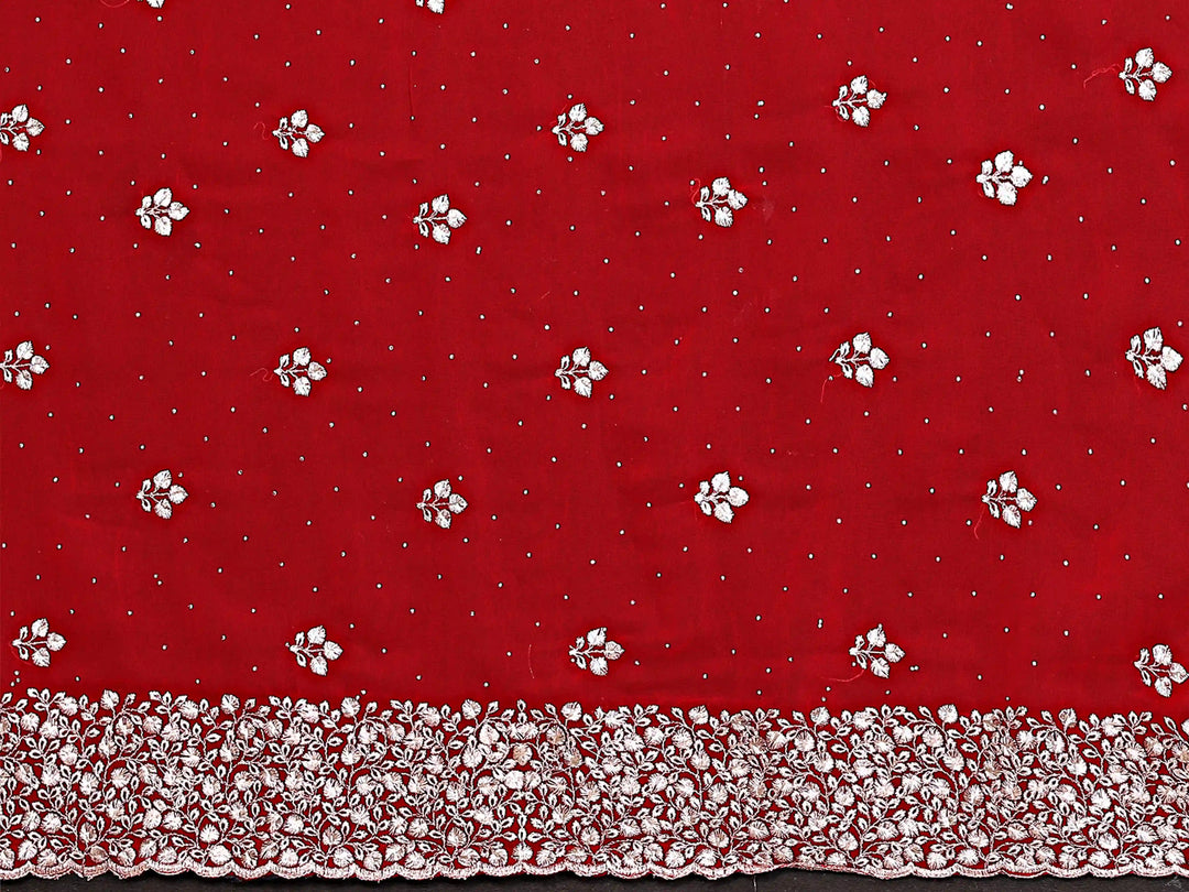 Stylish Georgette Saree with Zari and Stone-Work for Festive Wear
