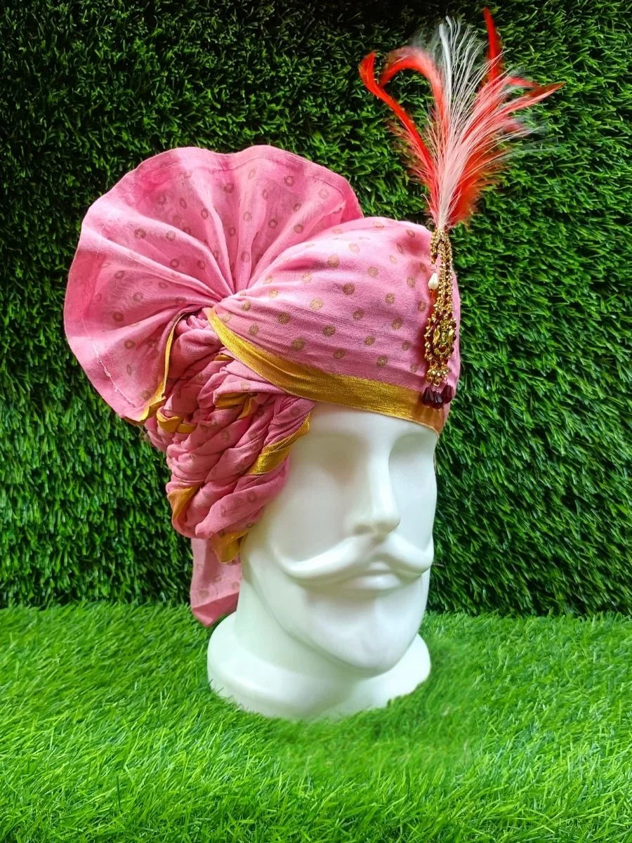Traditional Hot Pink Safa | Classic Groom Pagri for Special Occasions
