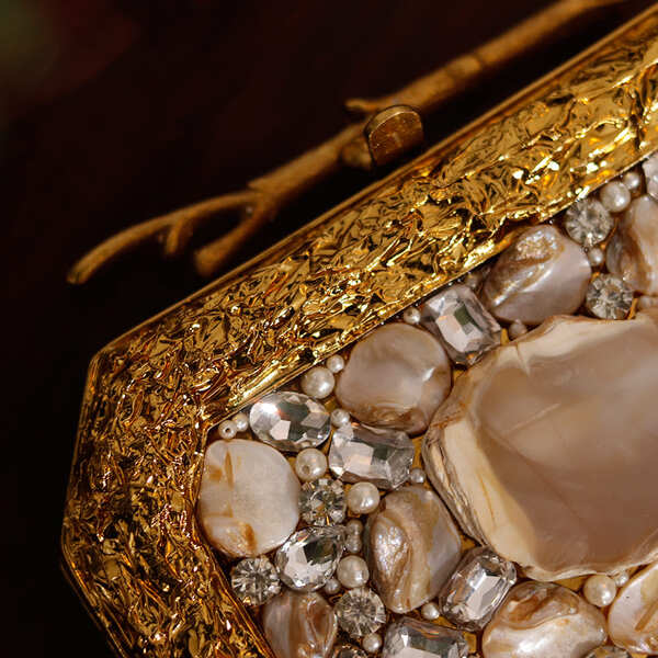 Burj Agate Stone Clutch | Luxe Fashion Statement with Elegant Embellishments