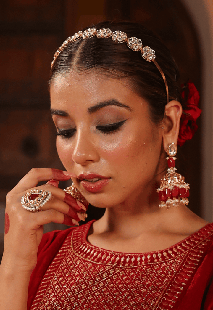 Combo Kundan jhumki | earrings with kundan ring Fashionable
