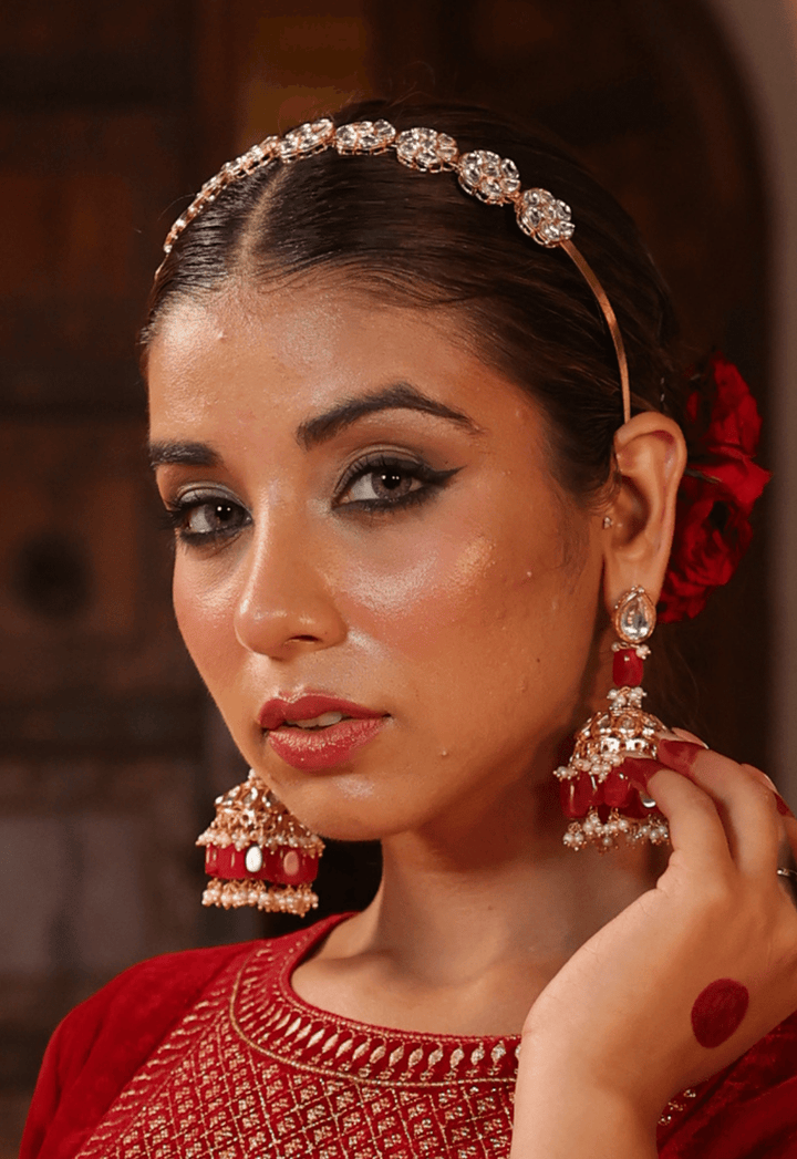 Combo Kundan jhumki | earrings with kundan ring Fashionable