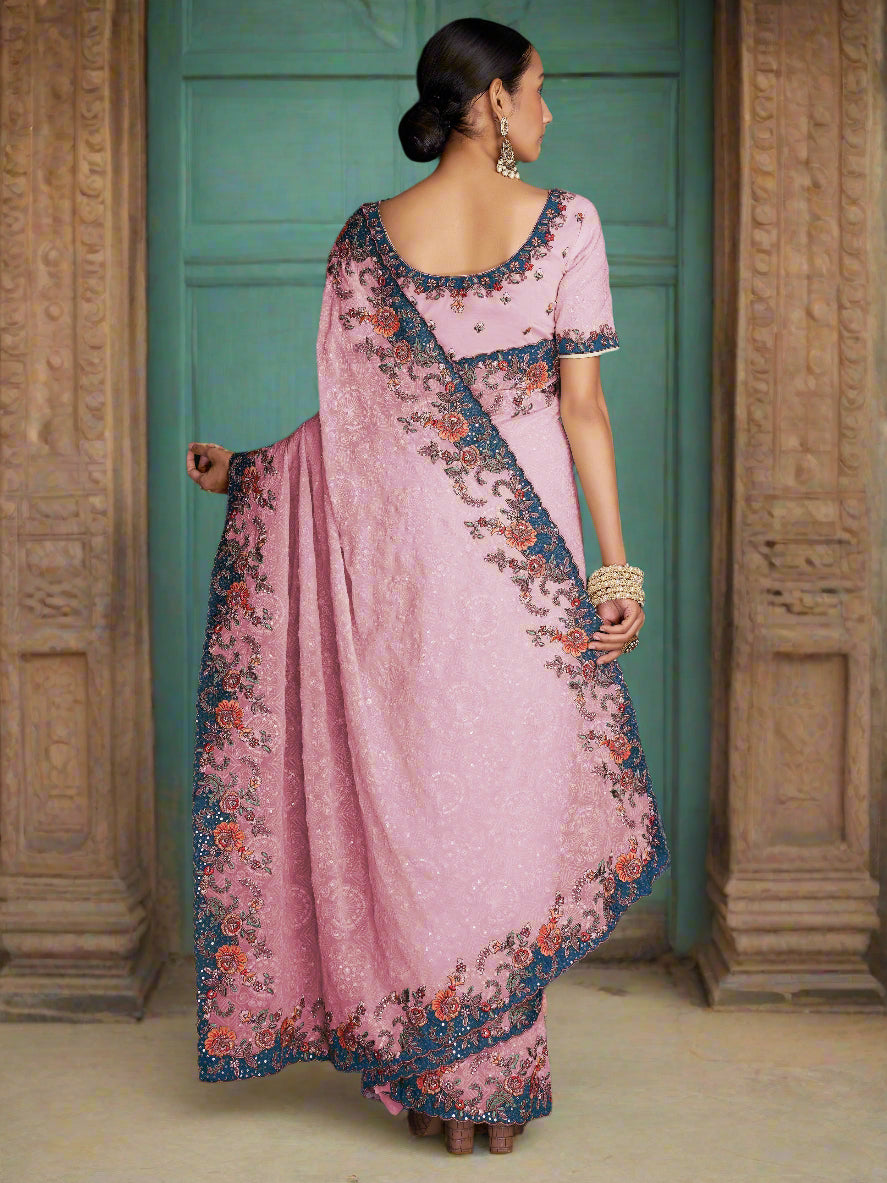 Vibrant color luxurious fabric exclusive attire crafted for elegance and style.