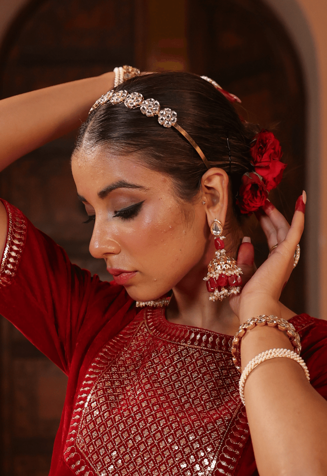 Combo Kundan jhumki | earrings with kundan ring Fashionable