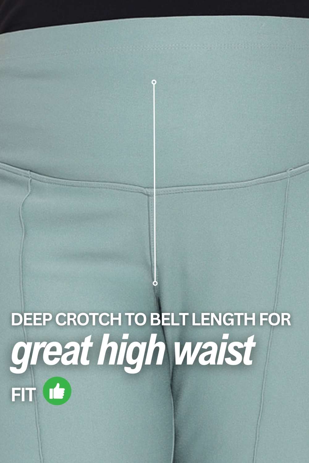 Plus Size Mint Green Tummy Shaper Straight Fit Pants