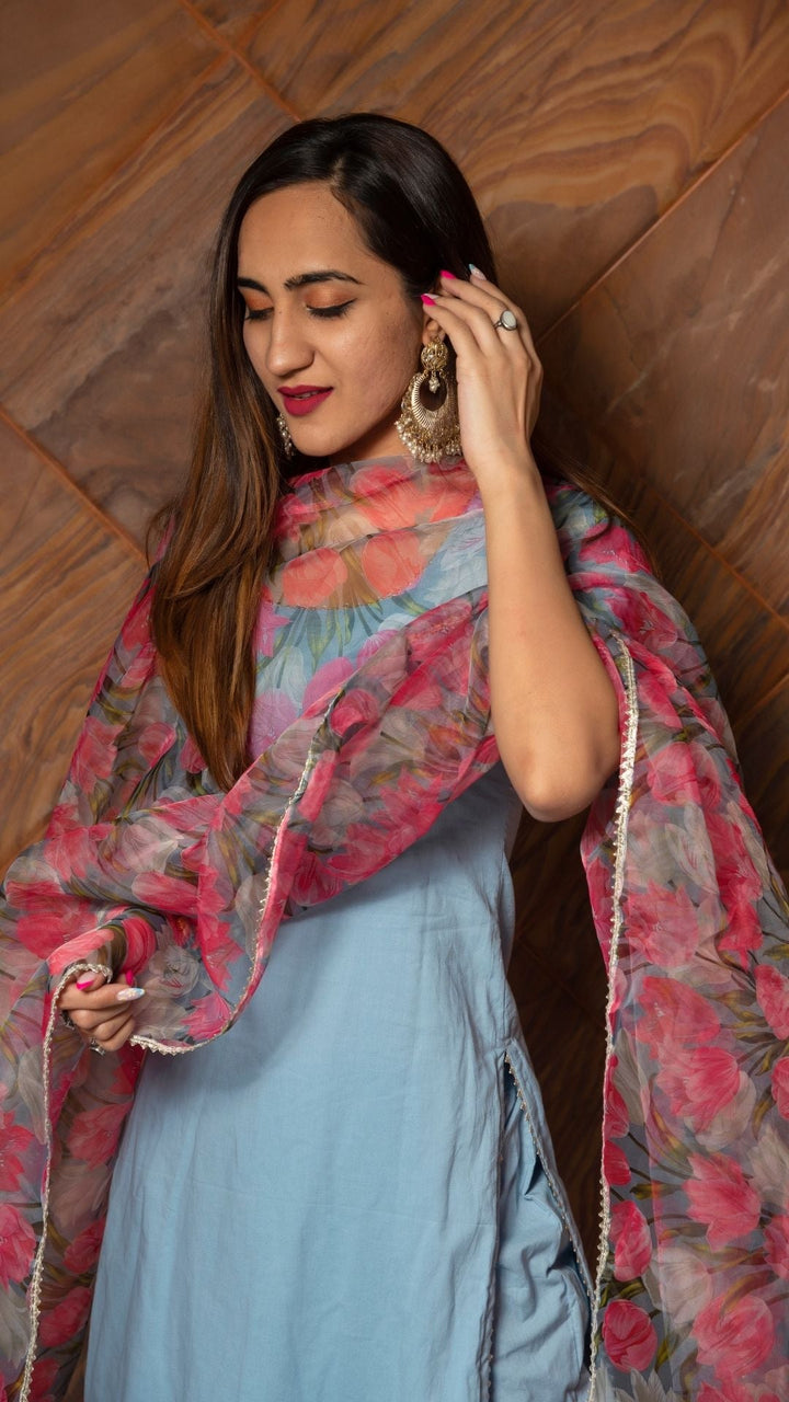 FIZA PURE COTTON SUIT SET - Pomcha Jaipur