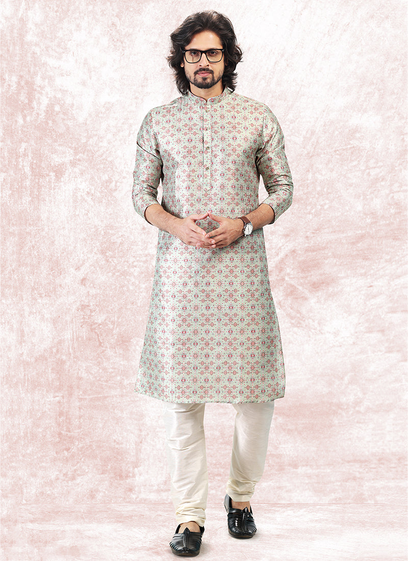 Opulent Grand banarasi silk Premium Kurta Pajama | Handcrafted with Intricate Details for Timeless Appeal