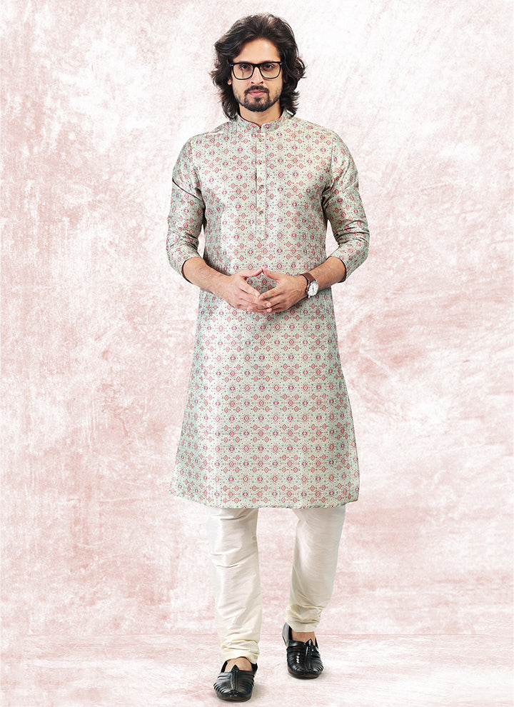 Opulent Grand banarasi silk Premium Kurta Pajama | Handcrafted with Intricate Details for Timeless Appeal