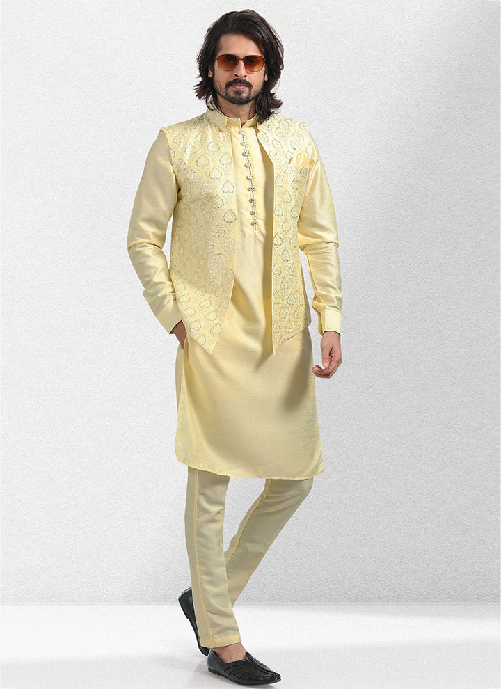 Luxurious Handcrafted art silk Premium Kurta Pajama | Designed to Elevate Your Style for Cultural Events