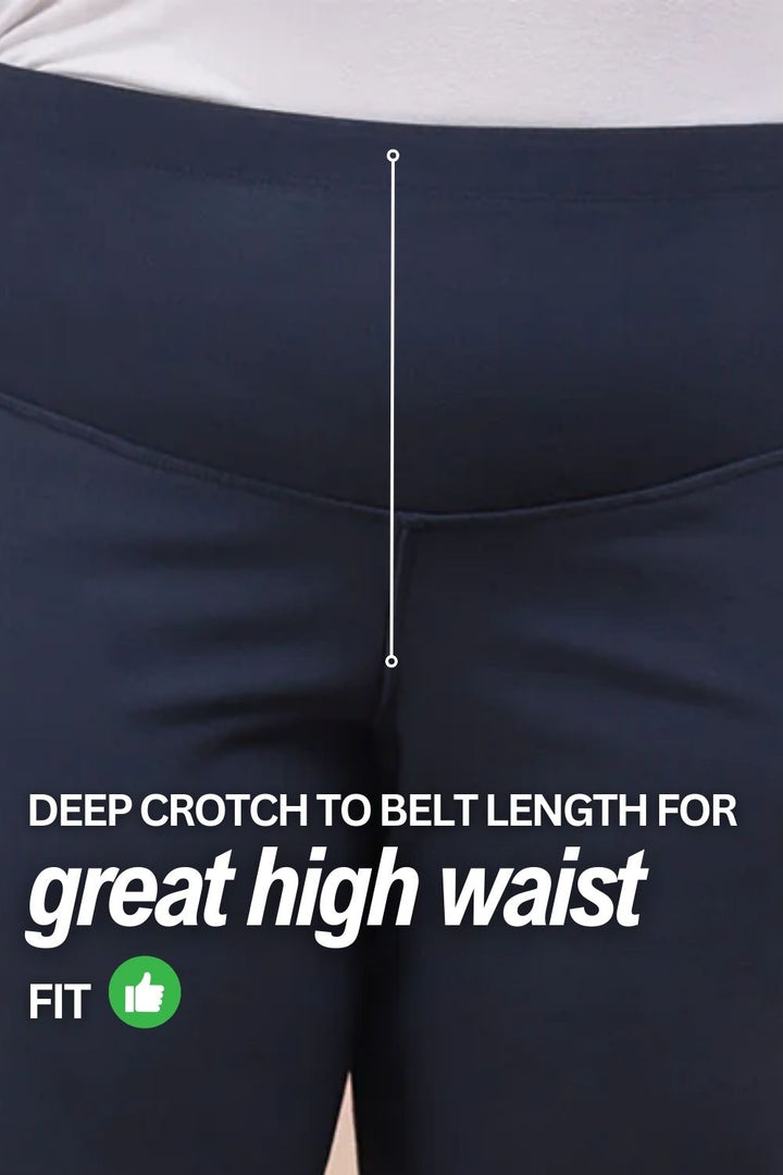 Plus Size Denim Blue Tummy Shaper Flare Pants
