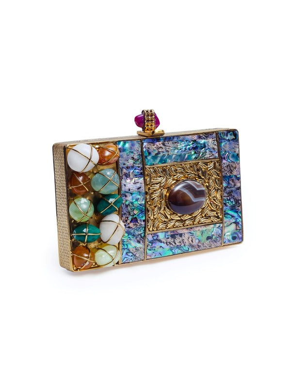 Disha Mother of Pearl Clutch | Handcrafted Luxury Evening Bag