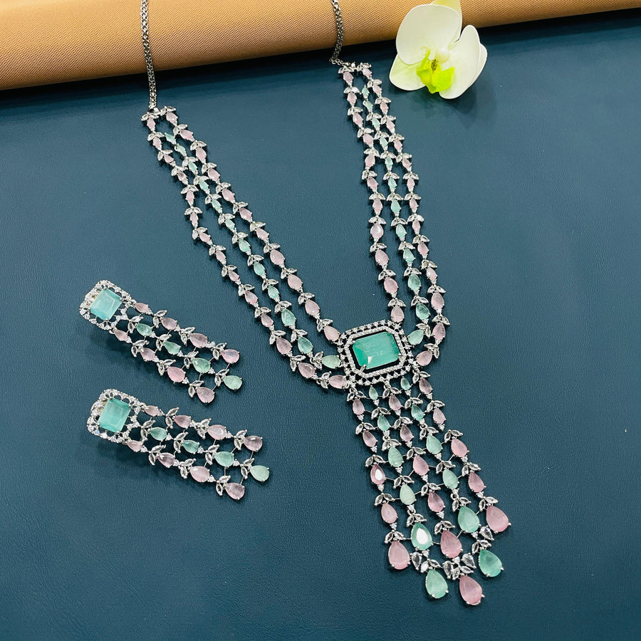 Beautiful bridal necklace designed for enhancing wedding beauty.