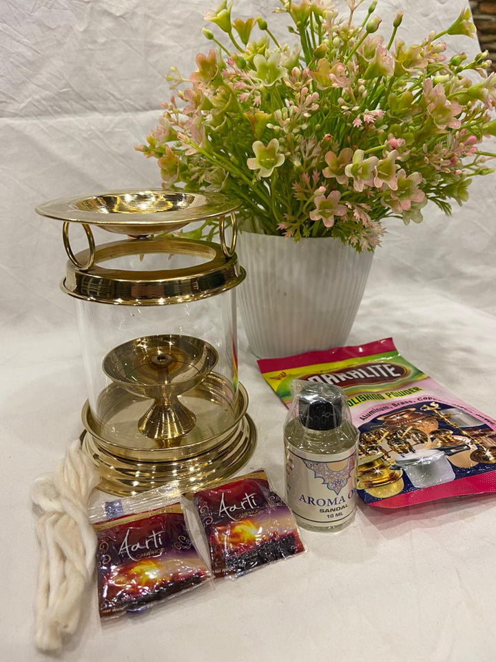 Astha Deep Brass Oil Lamp | Traditional Pooja Item for Spiritual Rituals