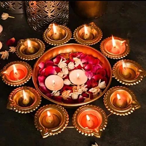 Decorative Diya Urli Set of 3 | Festive Ambience Pooja Items