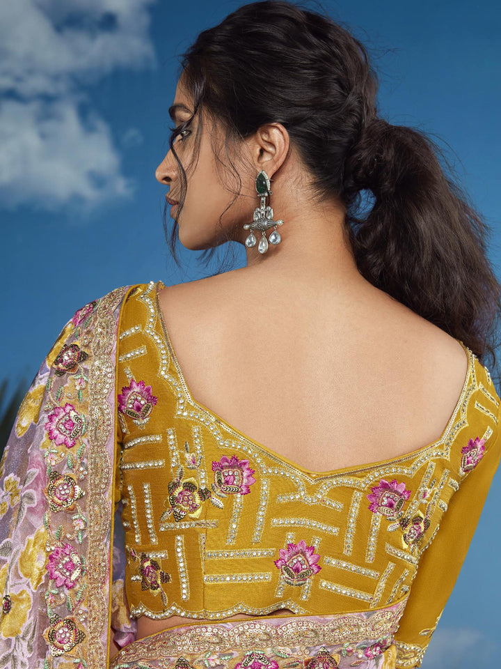 Vibrant color luxurious fabric exclusive attire crafted for elegance and style.