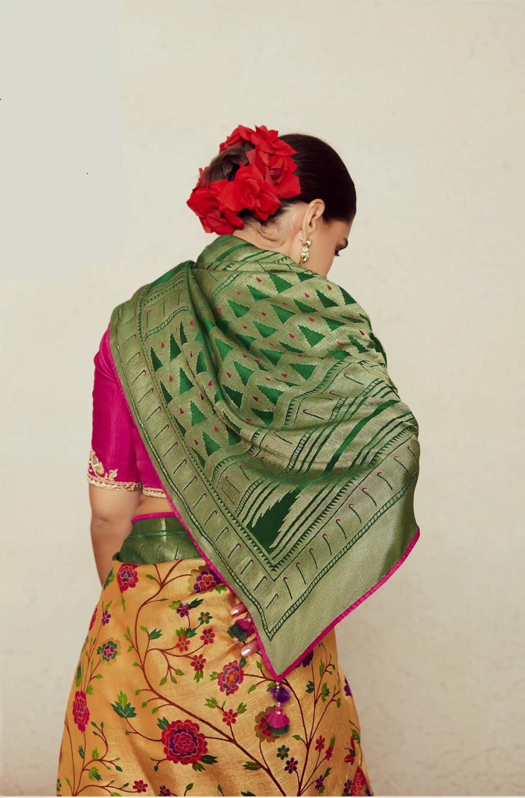 Chic Mustard Silk Saree with Dupin Blouse & Stylish Embroidery Work
