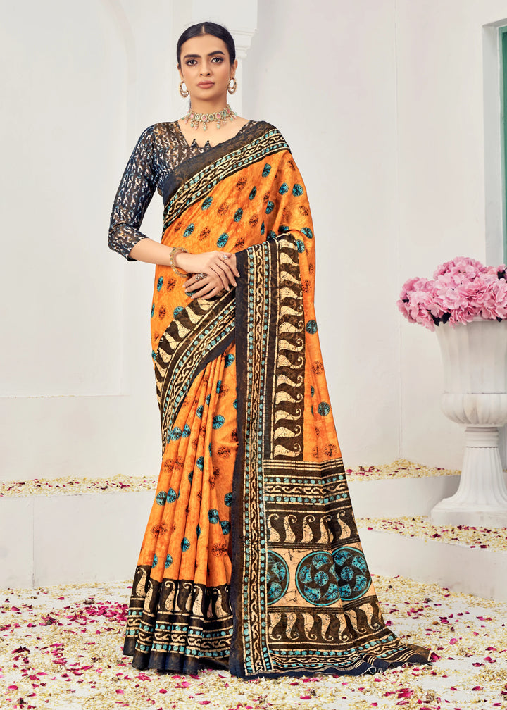 Shine in Silk – Deep Yellow Jacquard Saree for Occasions