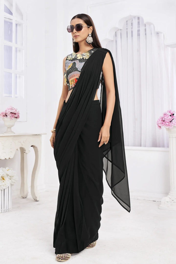 Glamorous Georgette Saree for Festive and Party Occasions