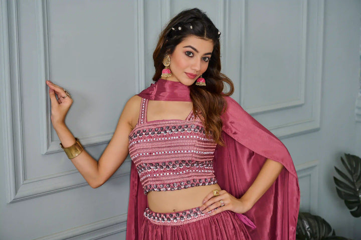 Perfect Blush Pink Lehenga Set for Parties, Weddings, & Festivities