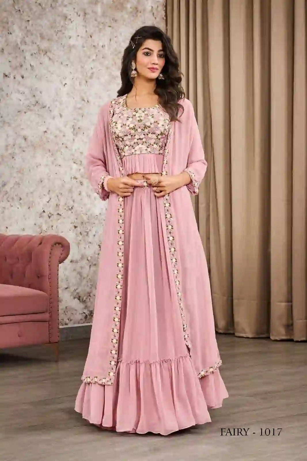 Beautiful Pink Lehenga with Sequins & Blouse for Weddings