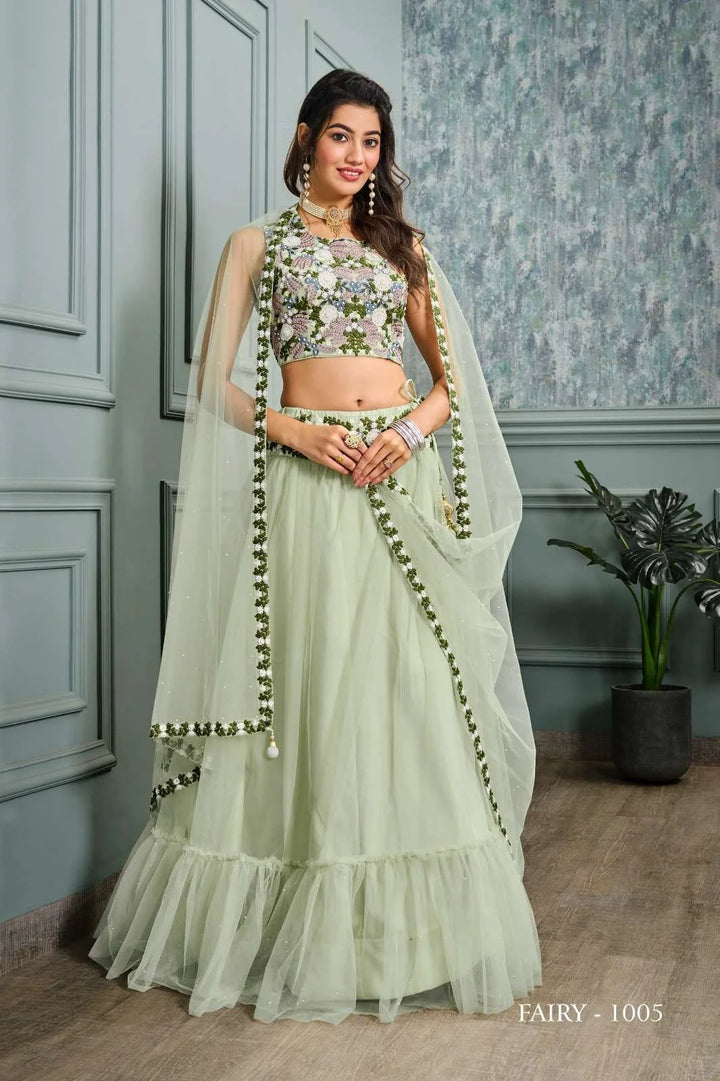Light Green Georgette Lehenga Set Perfect for Celebrations
