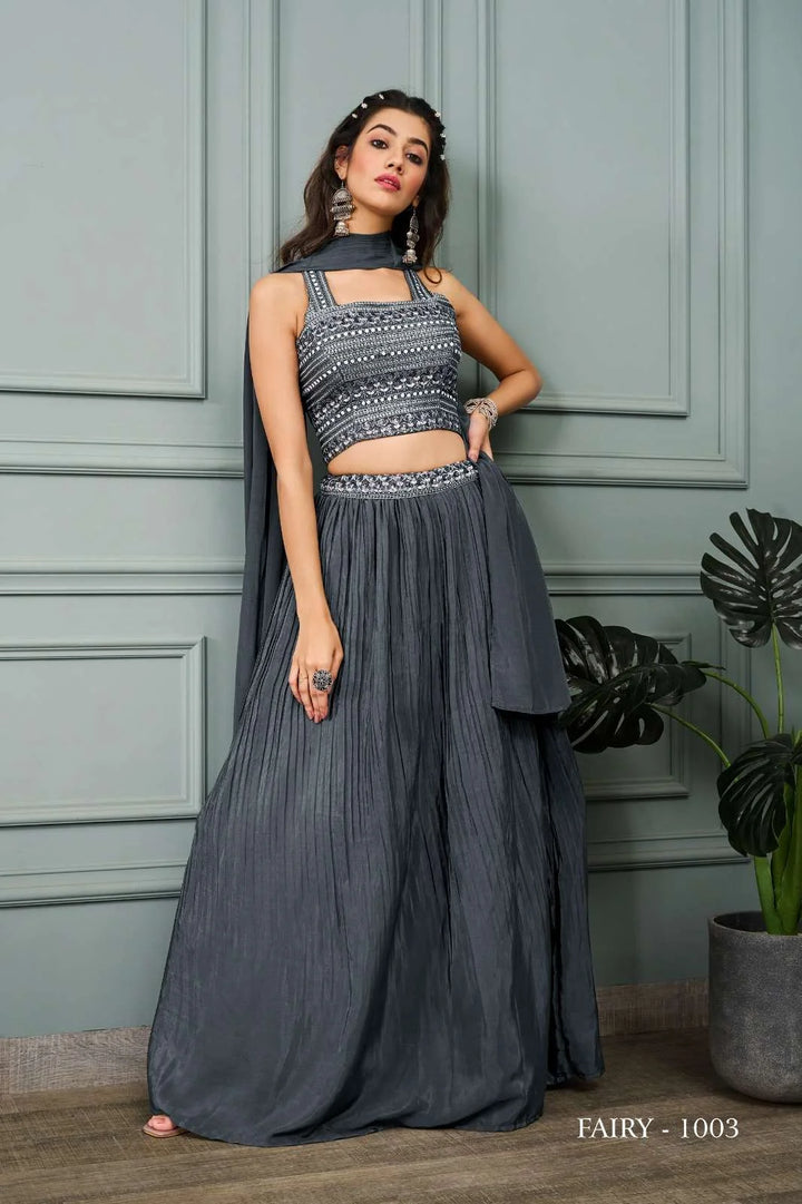 Stunning Georgette Lehenga Set with Embroidered Blouse & Dupatta