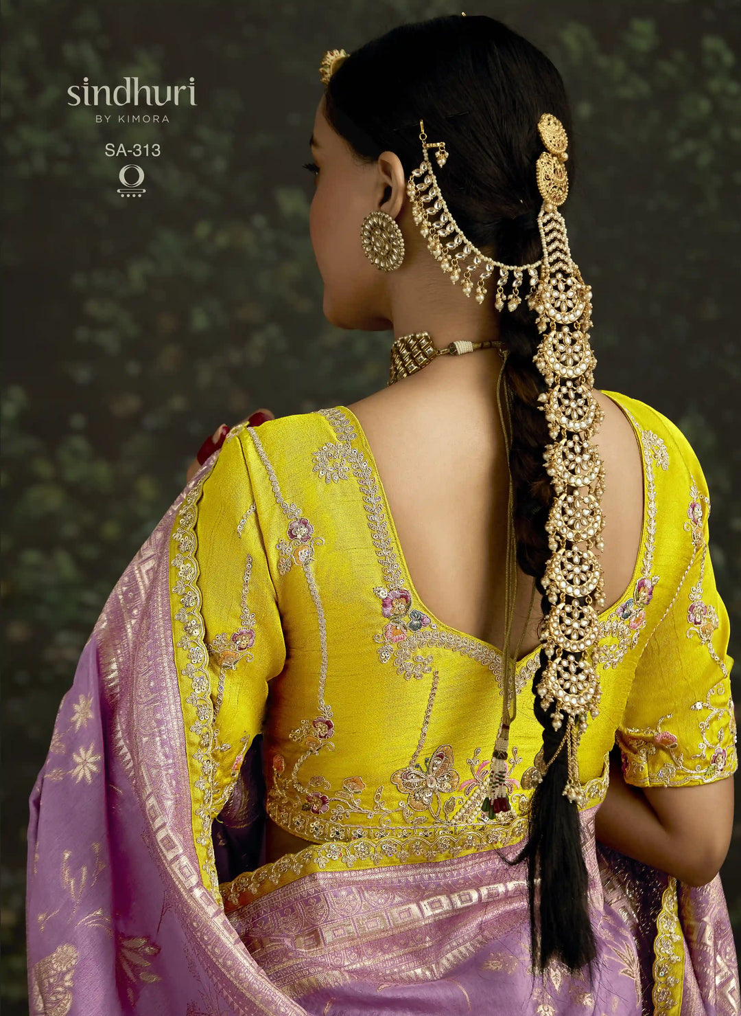 Mauve Dola Silk Saree with Sequins Embroidery Border
