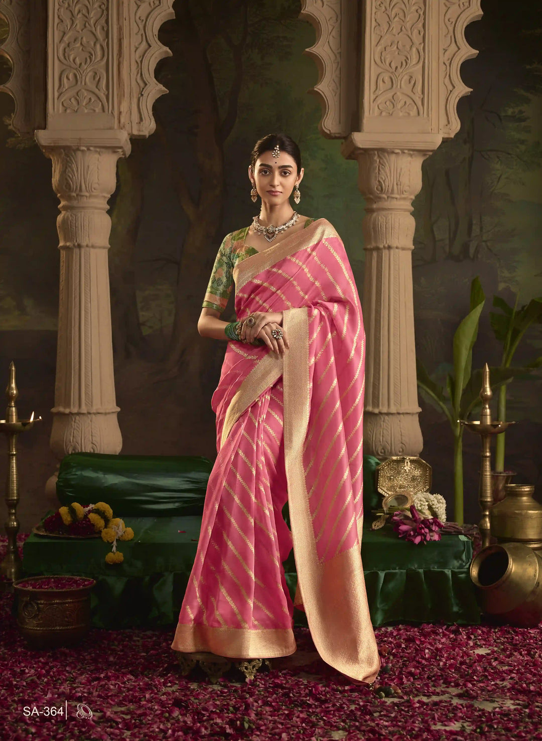 Classic Pink Silk Saree with Fancy Woven Pallu Design