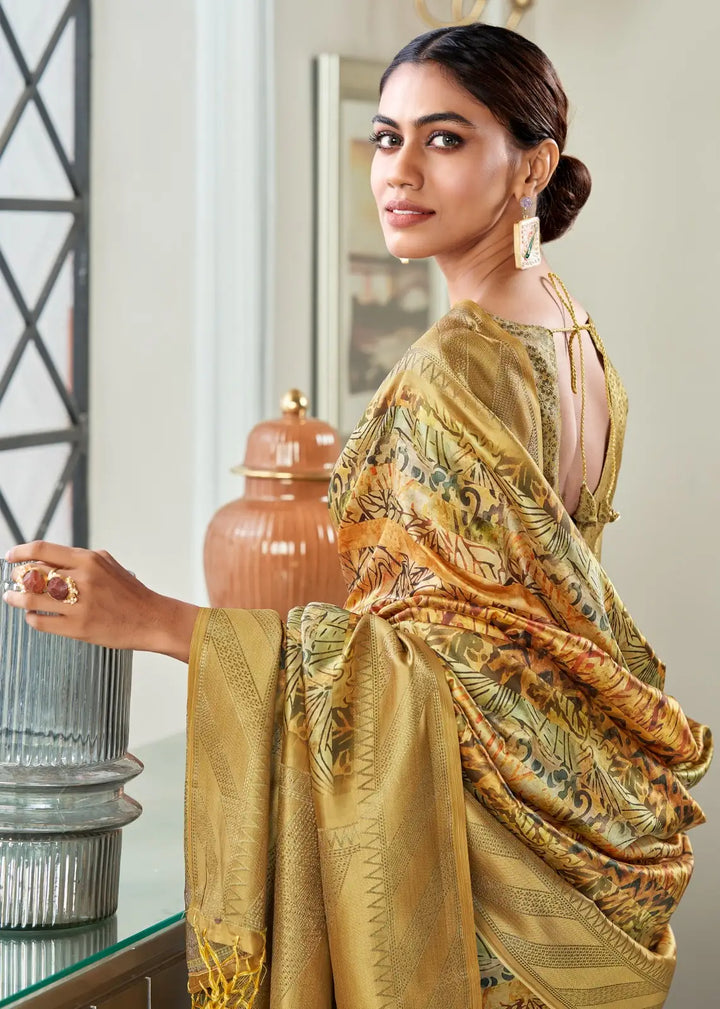 Vibrant Mustard Silk Saree with Zari Blouse for All Occasions