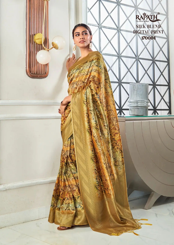 Vibrant Mustard Silk Saree with Zari Blouse for All Occasions