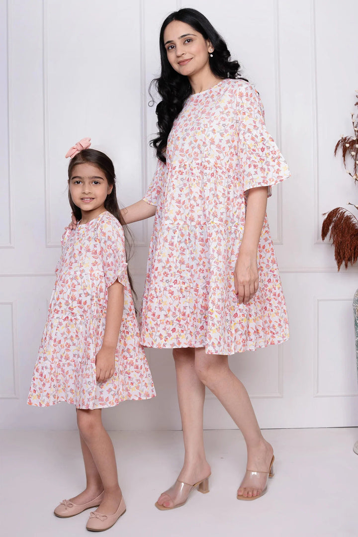 Mommy and Me Matching Dresses | White Floral Print
