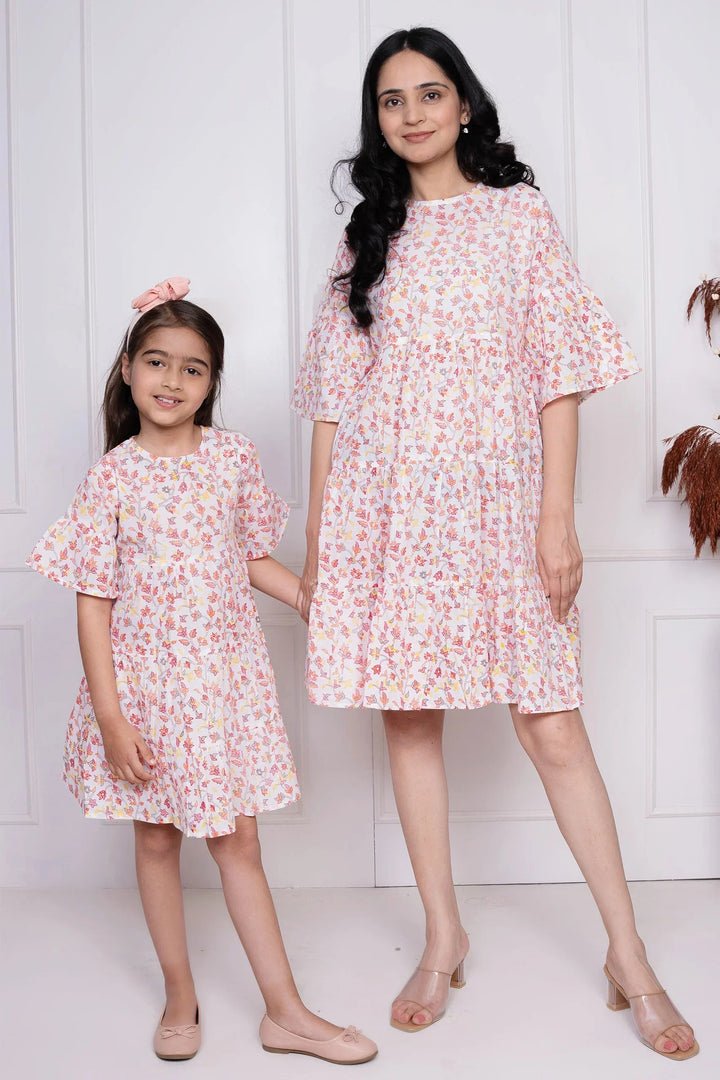 Mommy and Me Matching Dresses | White Floral Print