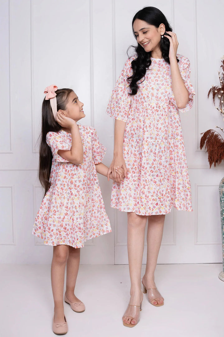Mommy and Me Matching Dresses | White Floral Print