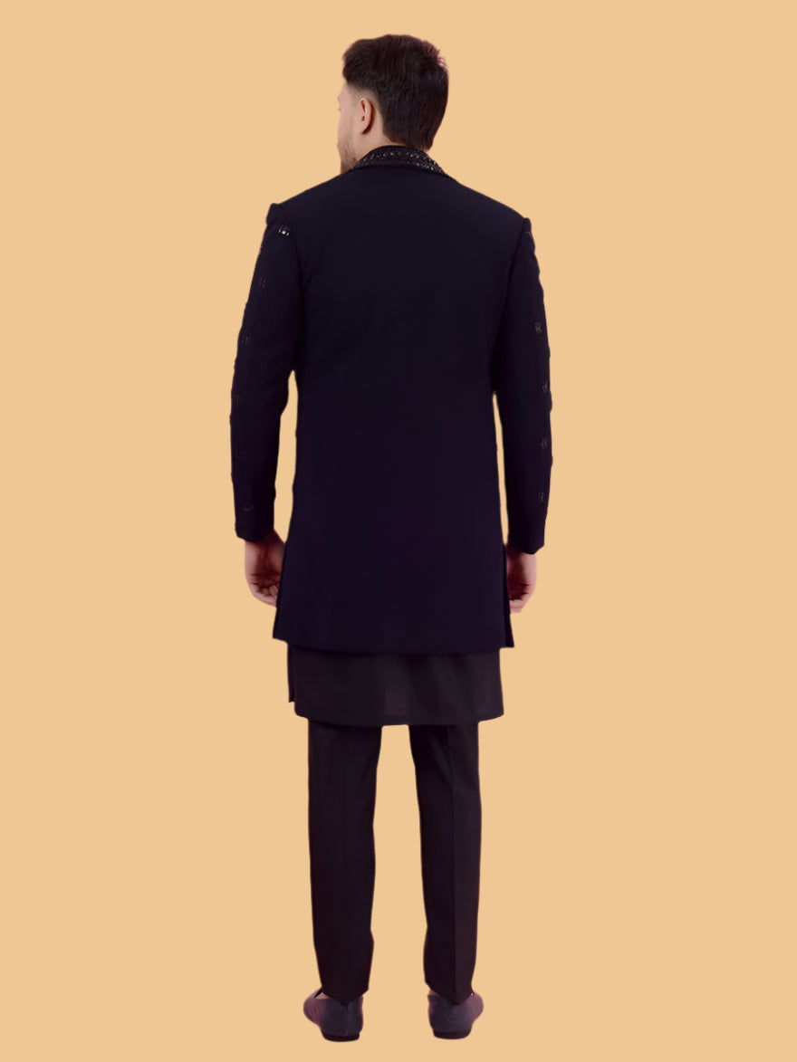 Sun Silk embroidered Indo Western kurta for men, elegant and stylish