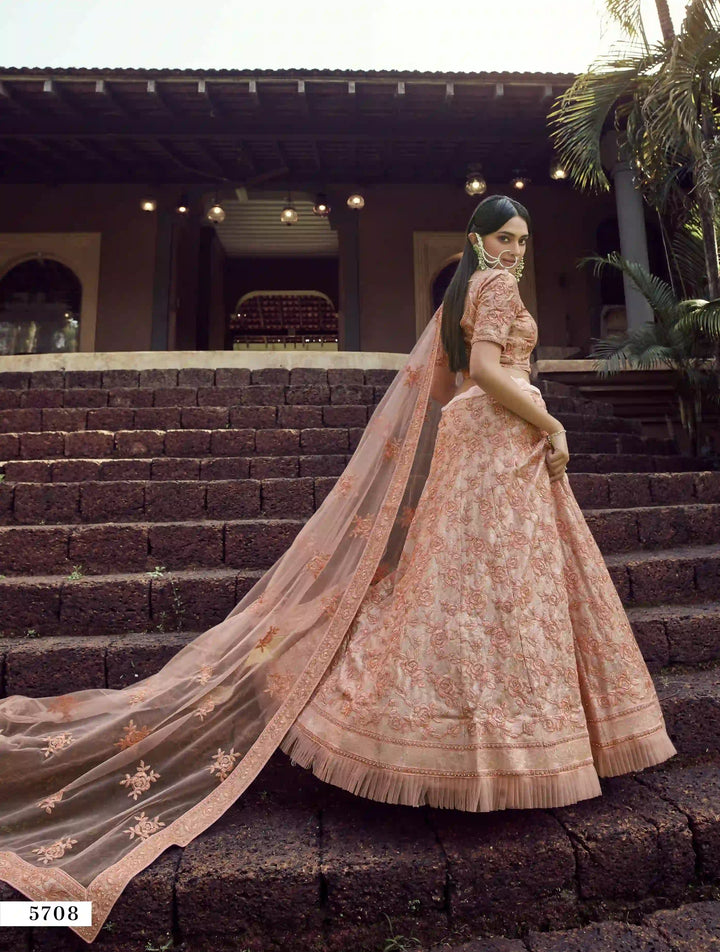 Peach Lehenga Choli | Perfect for Weddings & Special Celebrations